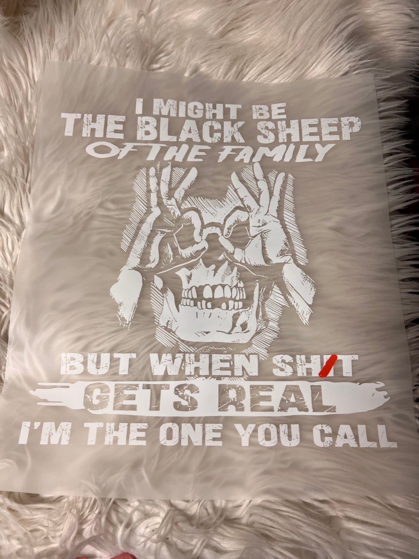 New DTF black sheep white out