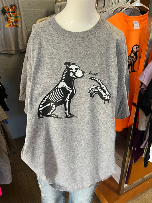 New  unisex T-shirt scary Halloween dog skeleton pitbull