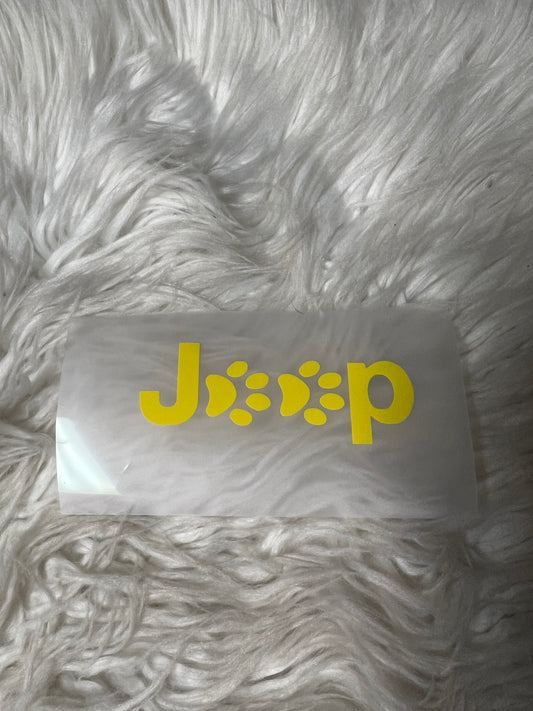 Paw print car vehicle decal yellow