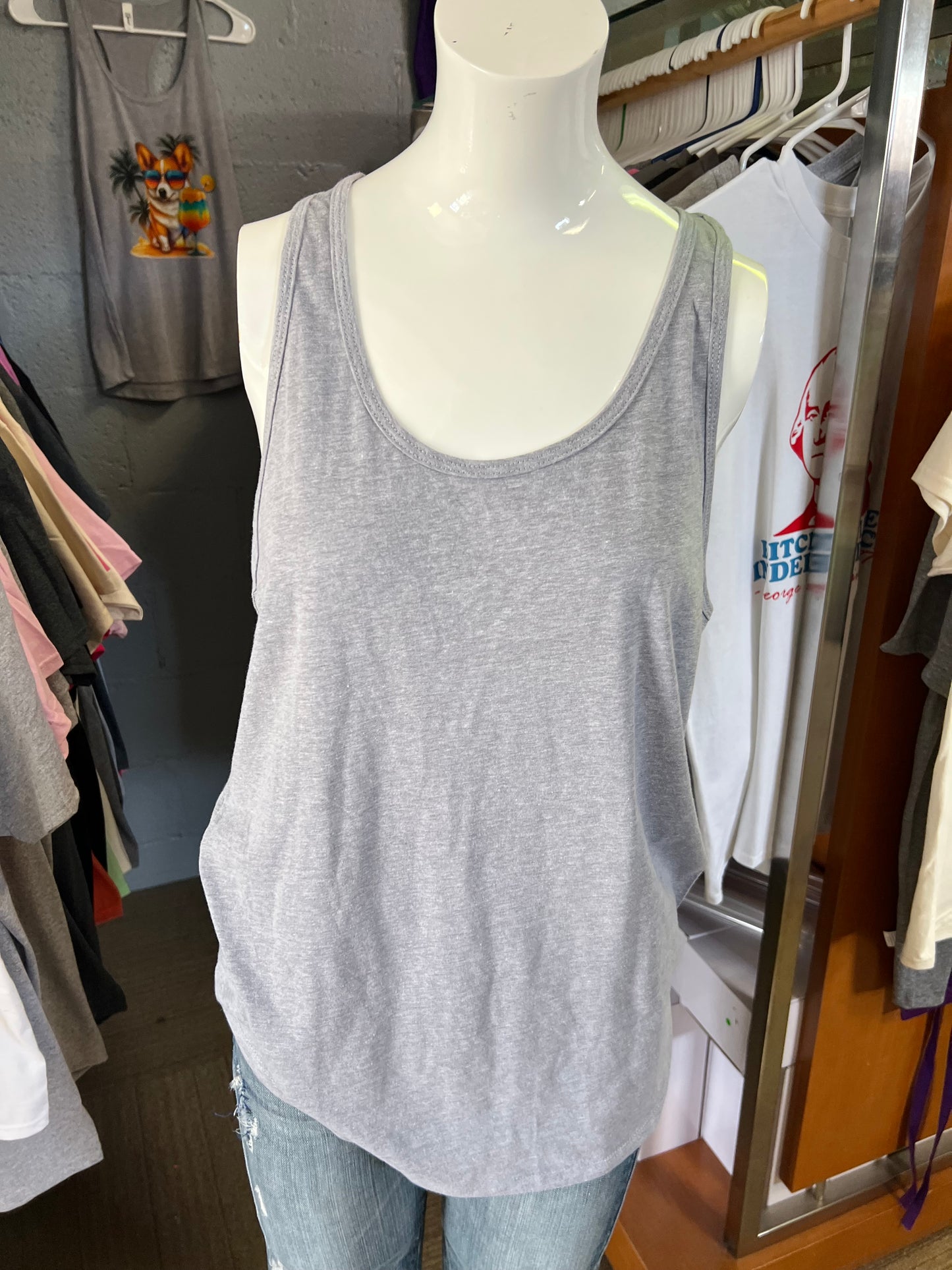 new ladies next level brand Razorback tank T-shirt USA corgi