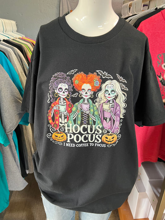 New  unisex T-shirt hocus Pocus coffee to focus