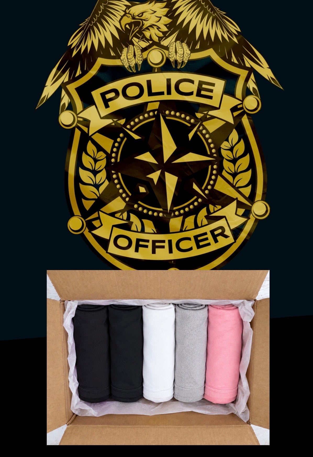 Mystery five T-shirts bundle police officer