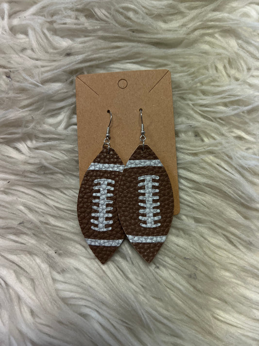 New faux, leather football earrings