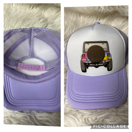 New hat purple tie-dye, 4 x 4