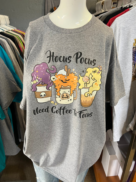 New  unisex T-shirt hocus-pocus need coffee to focus