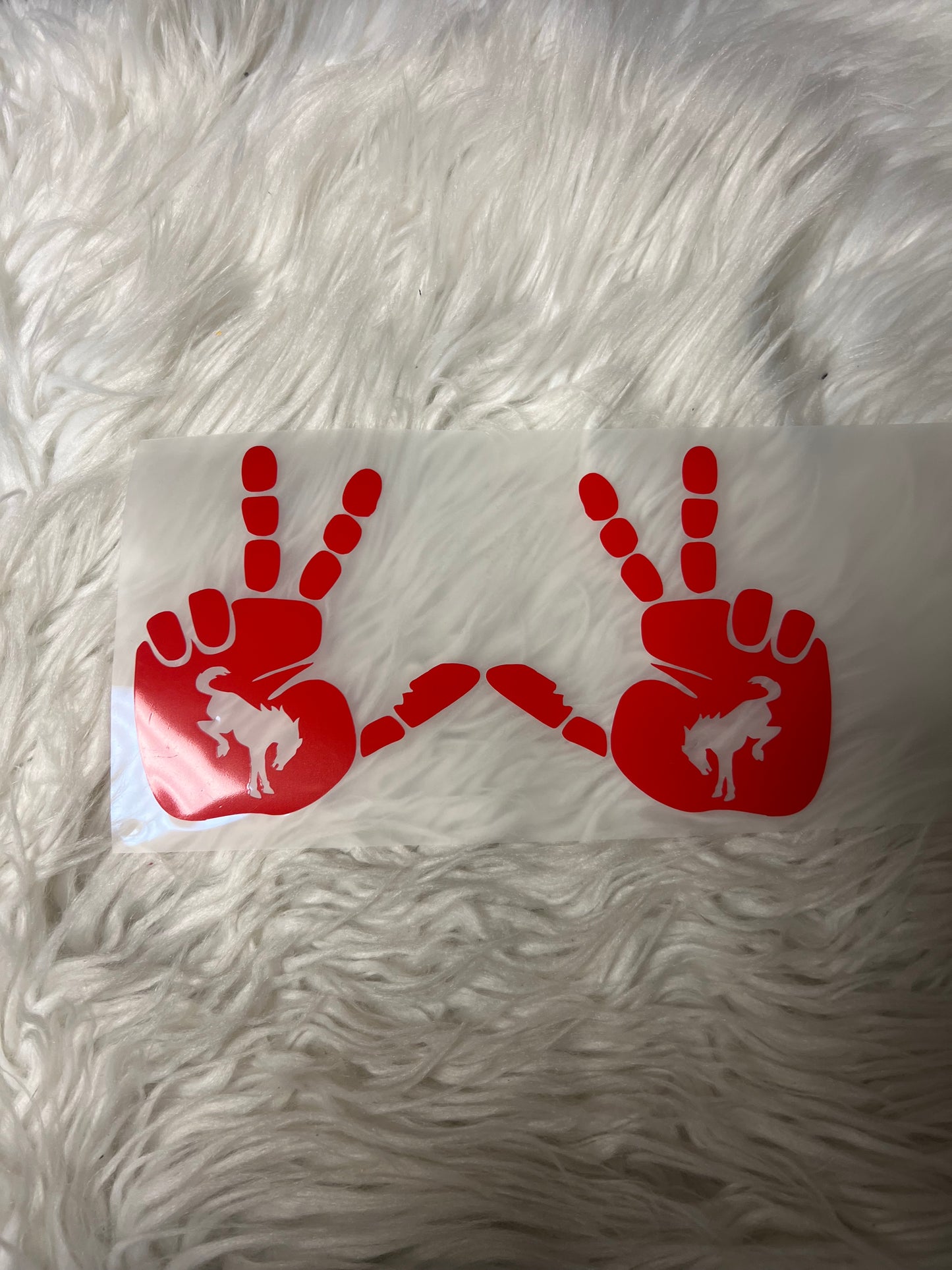 Vehicle wave car decals red bucking horse
