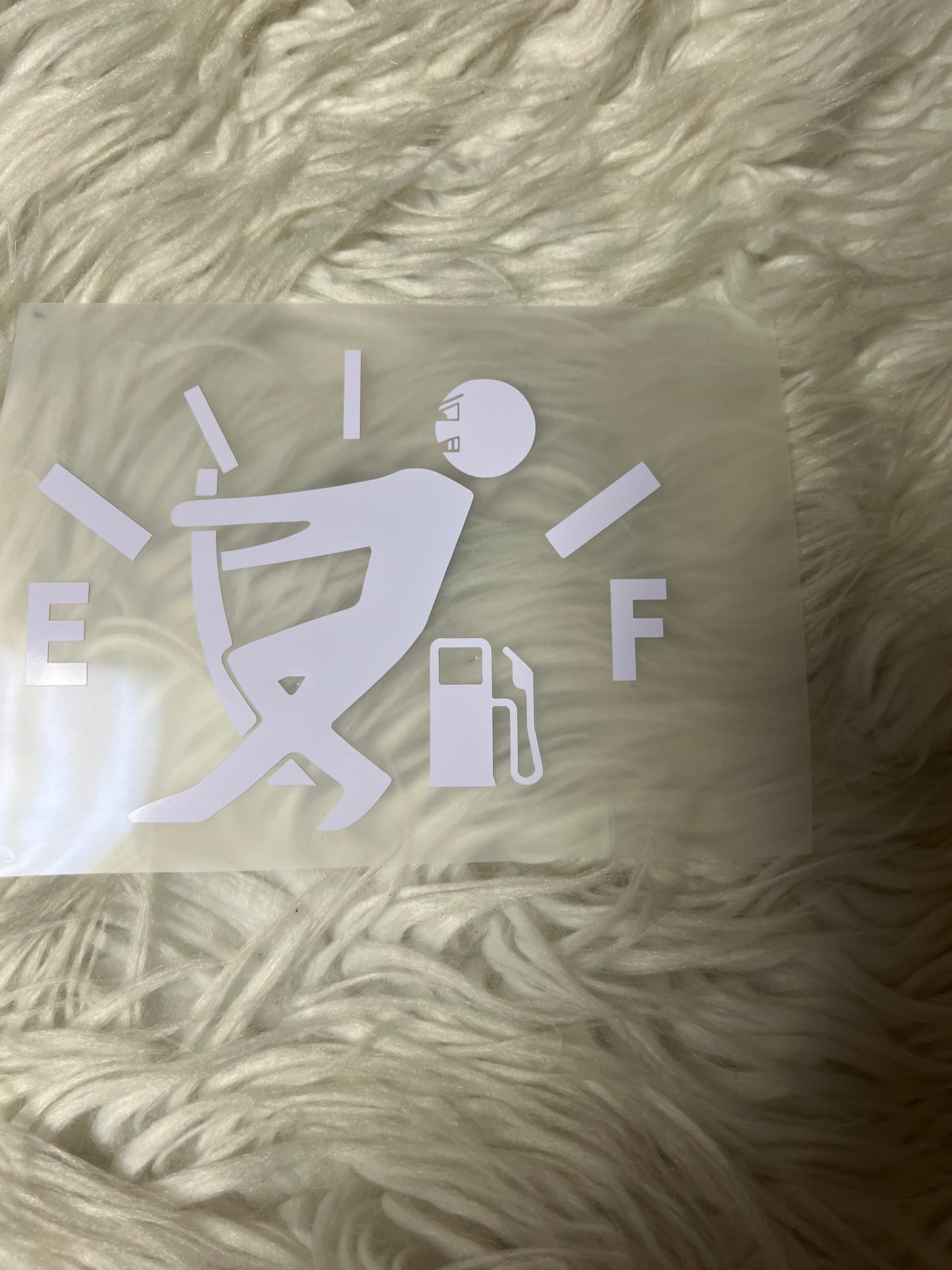 Man  Empty gas light car decal