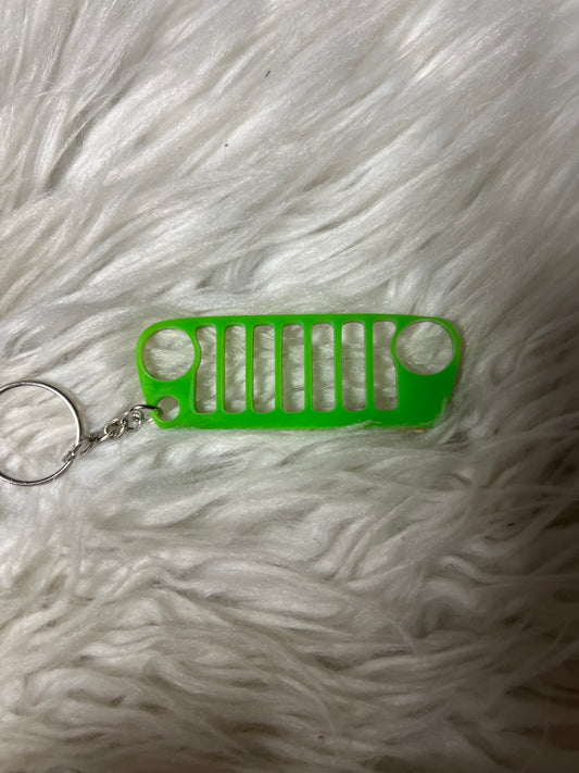 New 4 x 4 keychain lime green