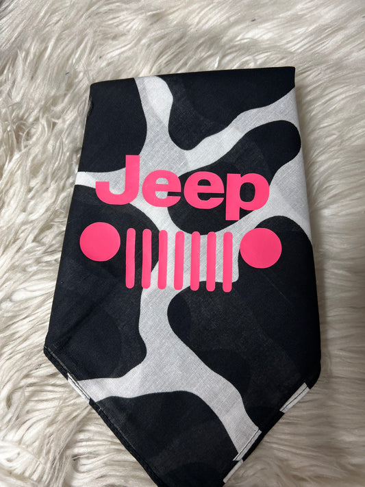 New dog bandanna cow with pink