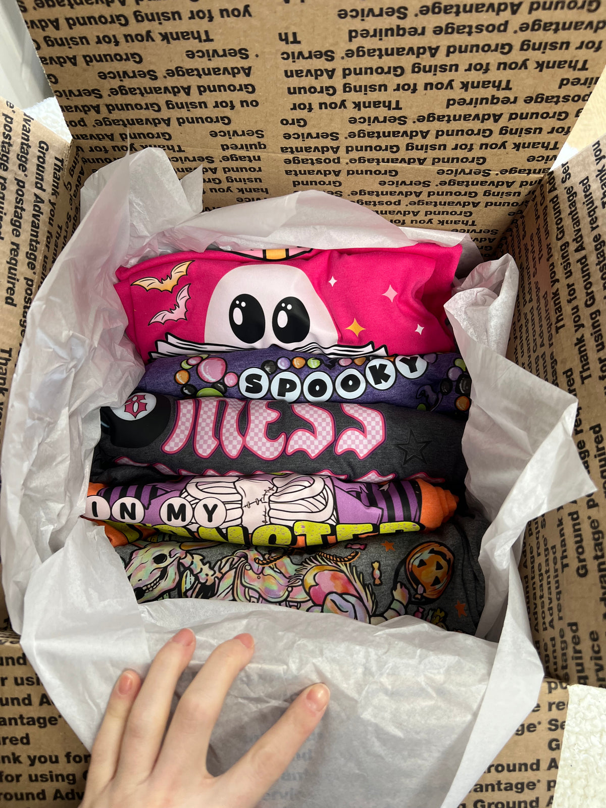 Mystery five T-shirts bundle example of scary Halloween