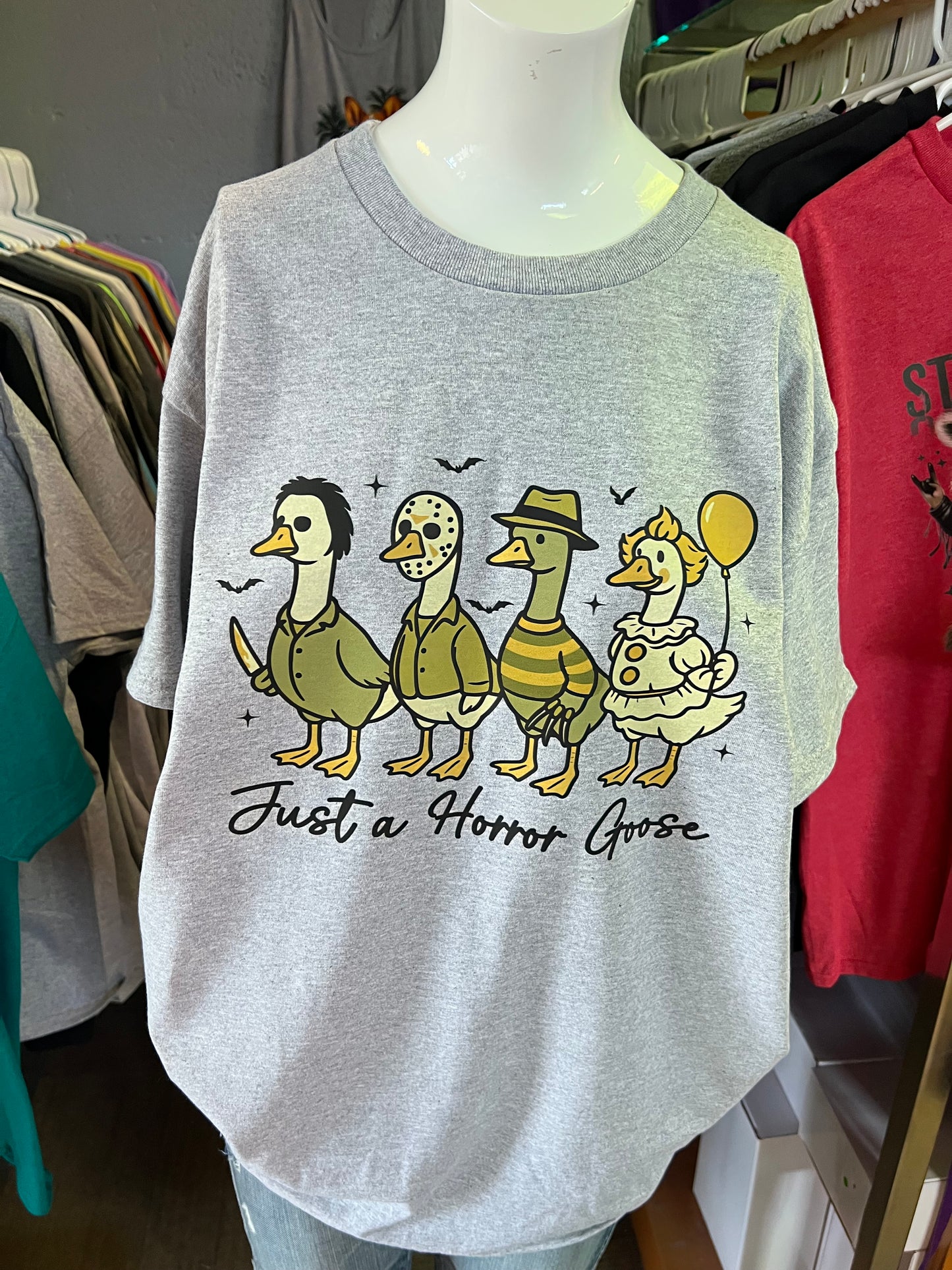 New  unisex T-shirt just a horror, goose scary