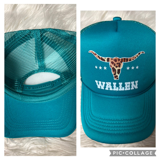 New hat hat turquoise, leopard, Wallen hat