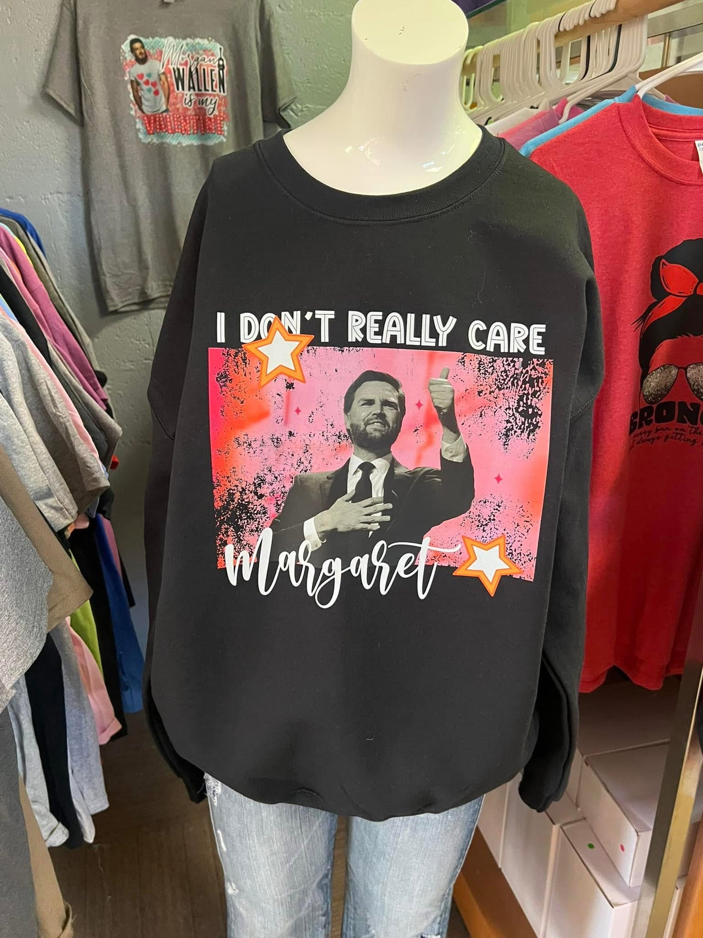 new Gilded unisex crewneck sweatshirt I don’t care Margaret