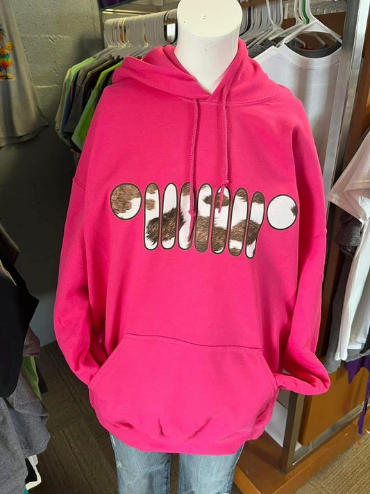 unisex  4 x 4 hoodie pink