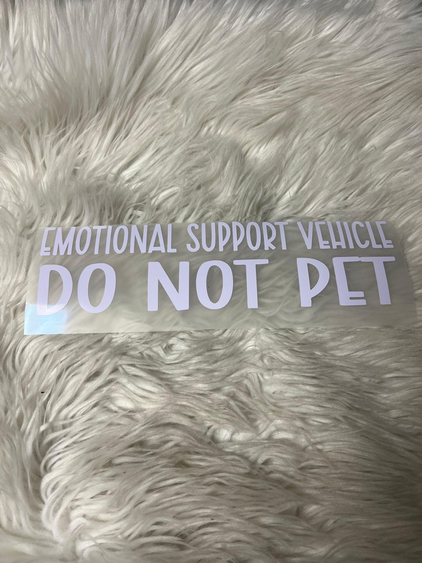 Emotional support vehicle do not pet decal white