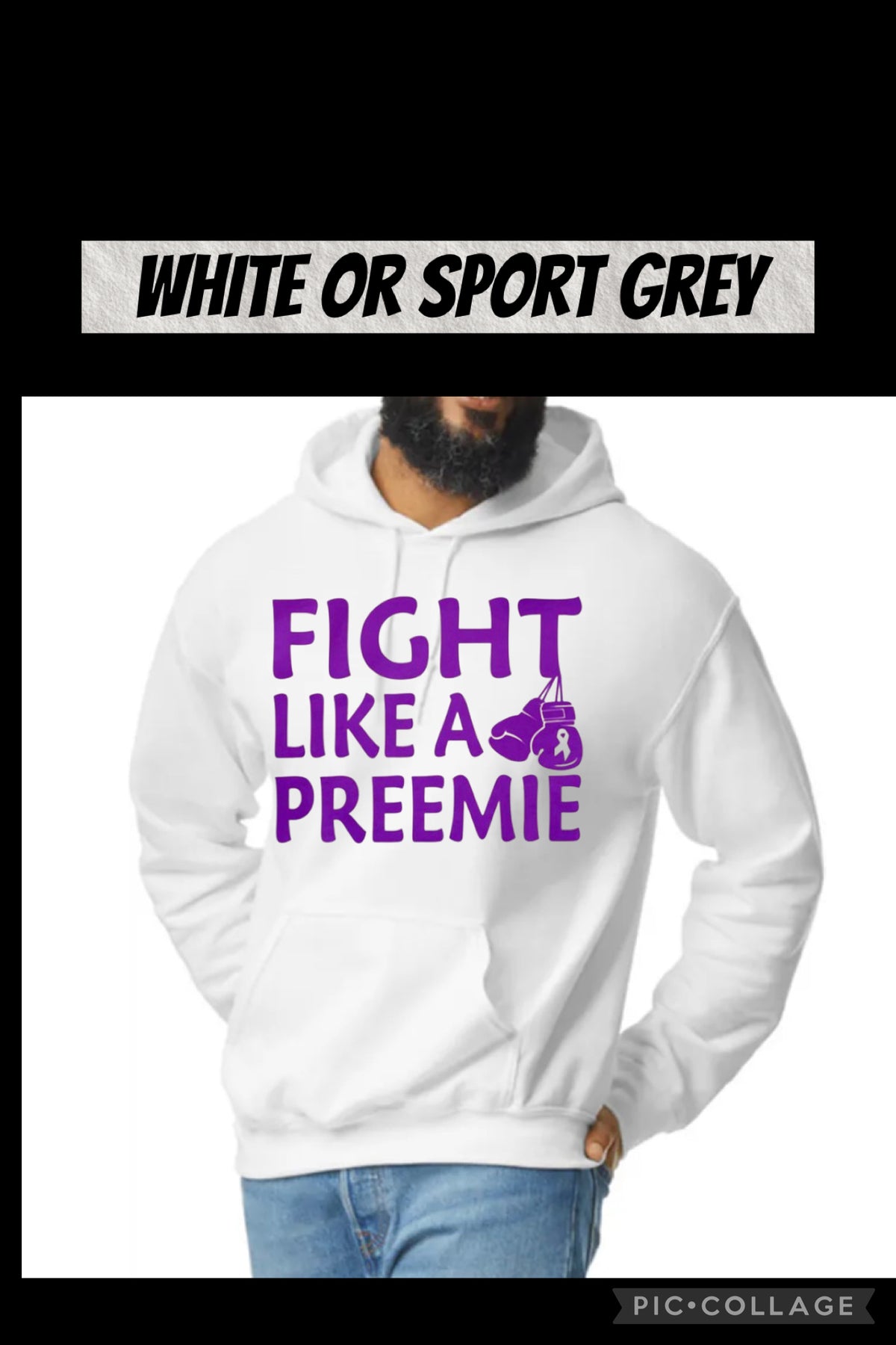 Unisex adult hoodie fight like a preemie fundraiser for walker Rose