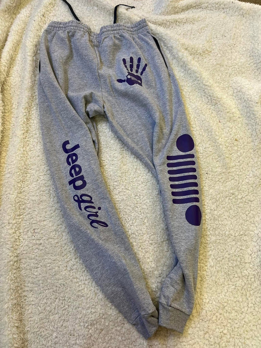 New unisex jerzees bottoms gray with dark purple
