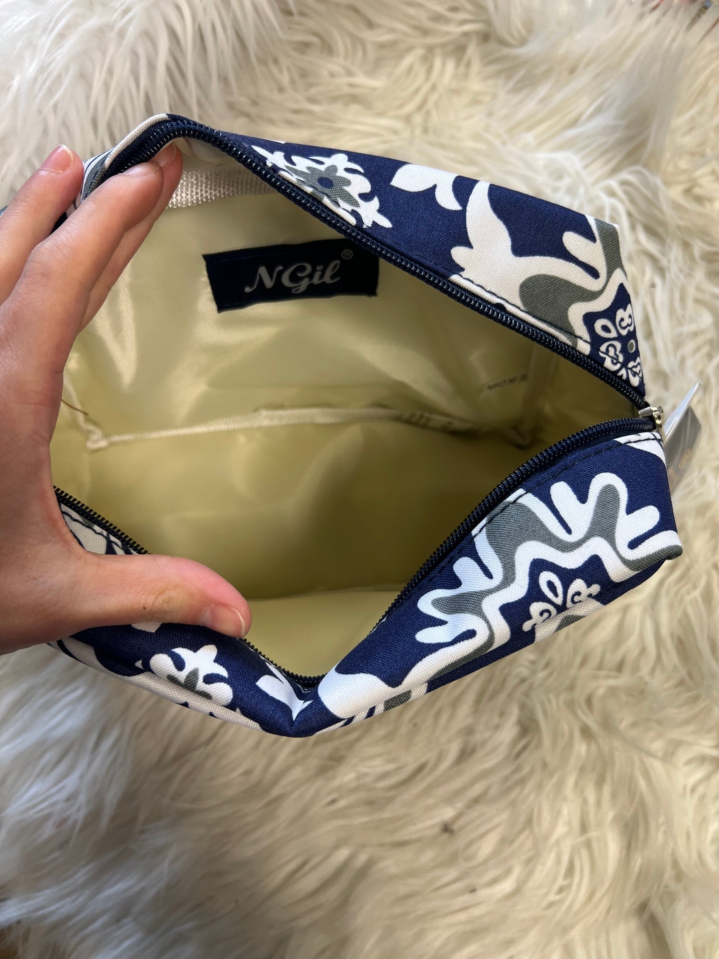 Brand new zipper bag navy blue