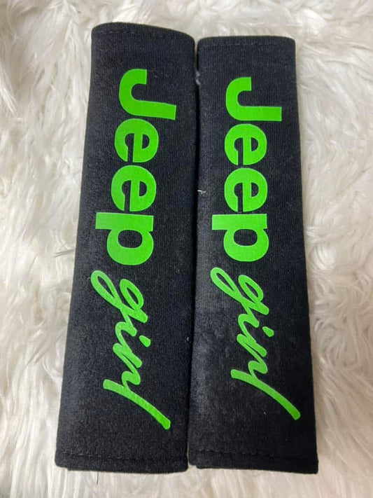 New seatbelt covers lime green