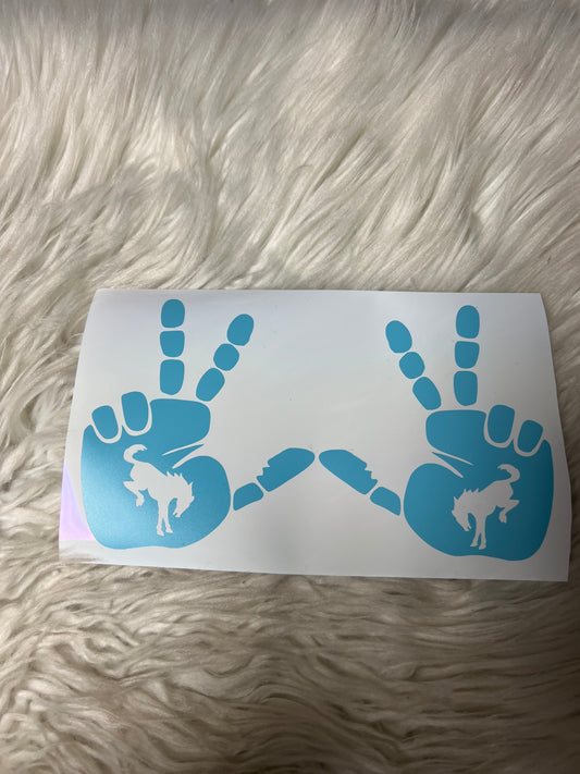 Vehicle wave car decals bucking horse blue