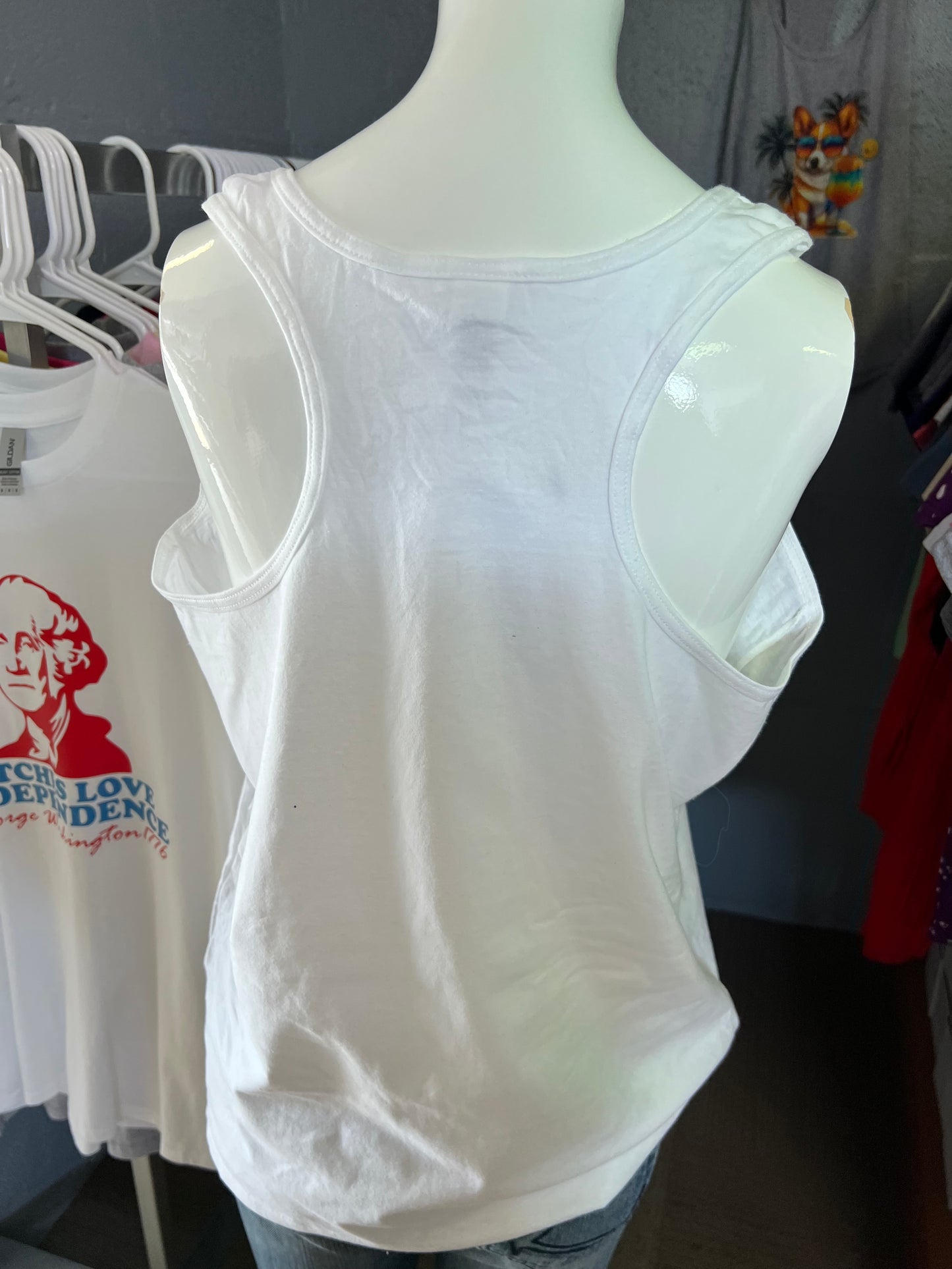new ladies Razorback tank T-shirt USA corgi
