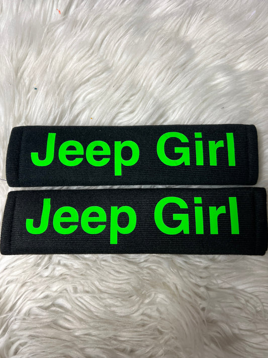 New seatbelt covers neon green
