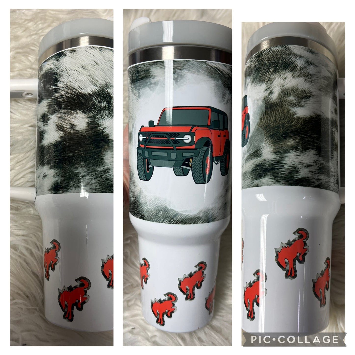 Brand new 40 ounce stainless steel Tumblr with handle with plastic straw