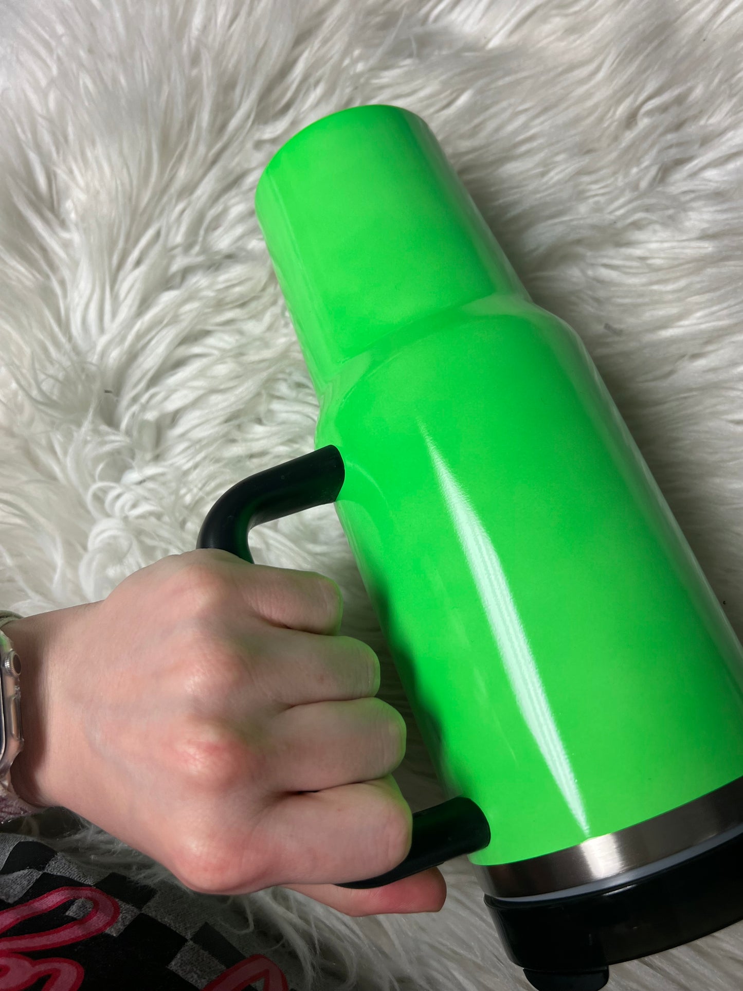 Brand new 40 ounce Tumblr with handle neon green