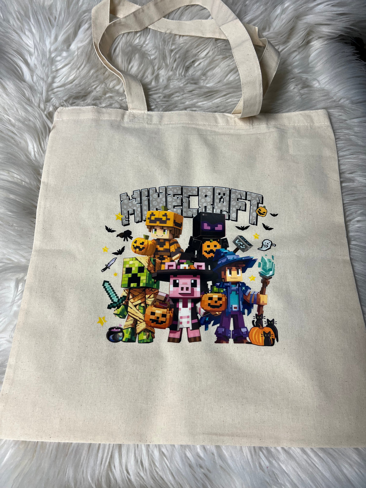 15'' X 16'' Natural Cotton Tote trick-or-treat bag