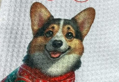 Decorative hand towel corgi
