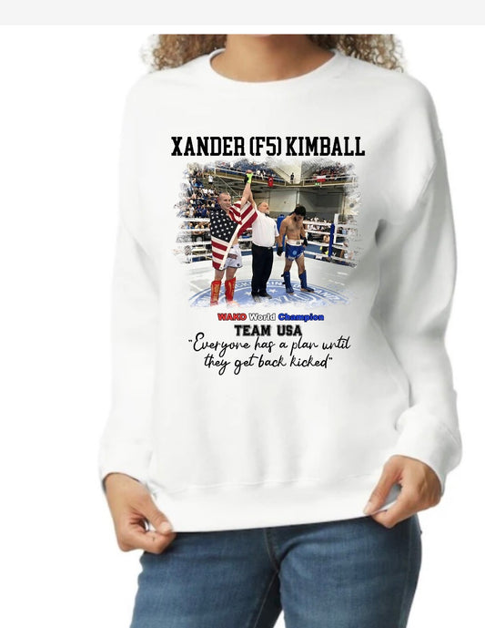 Xander Kimball unisex adult, crewneck sweatshirt, Gilden