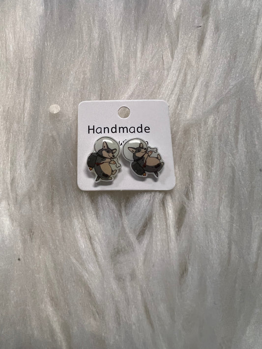 New corgi stud earrings