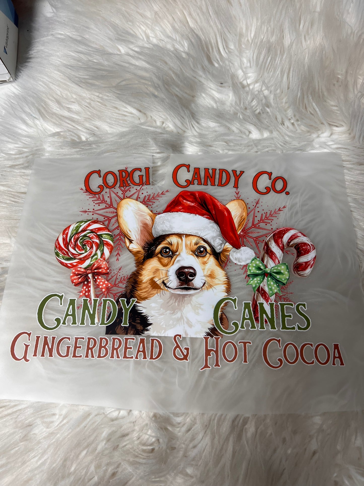 New DTF corgi Christmas 