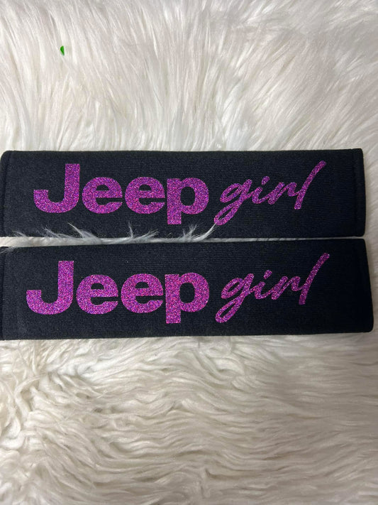 New seatbelt covers purple glitter