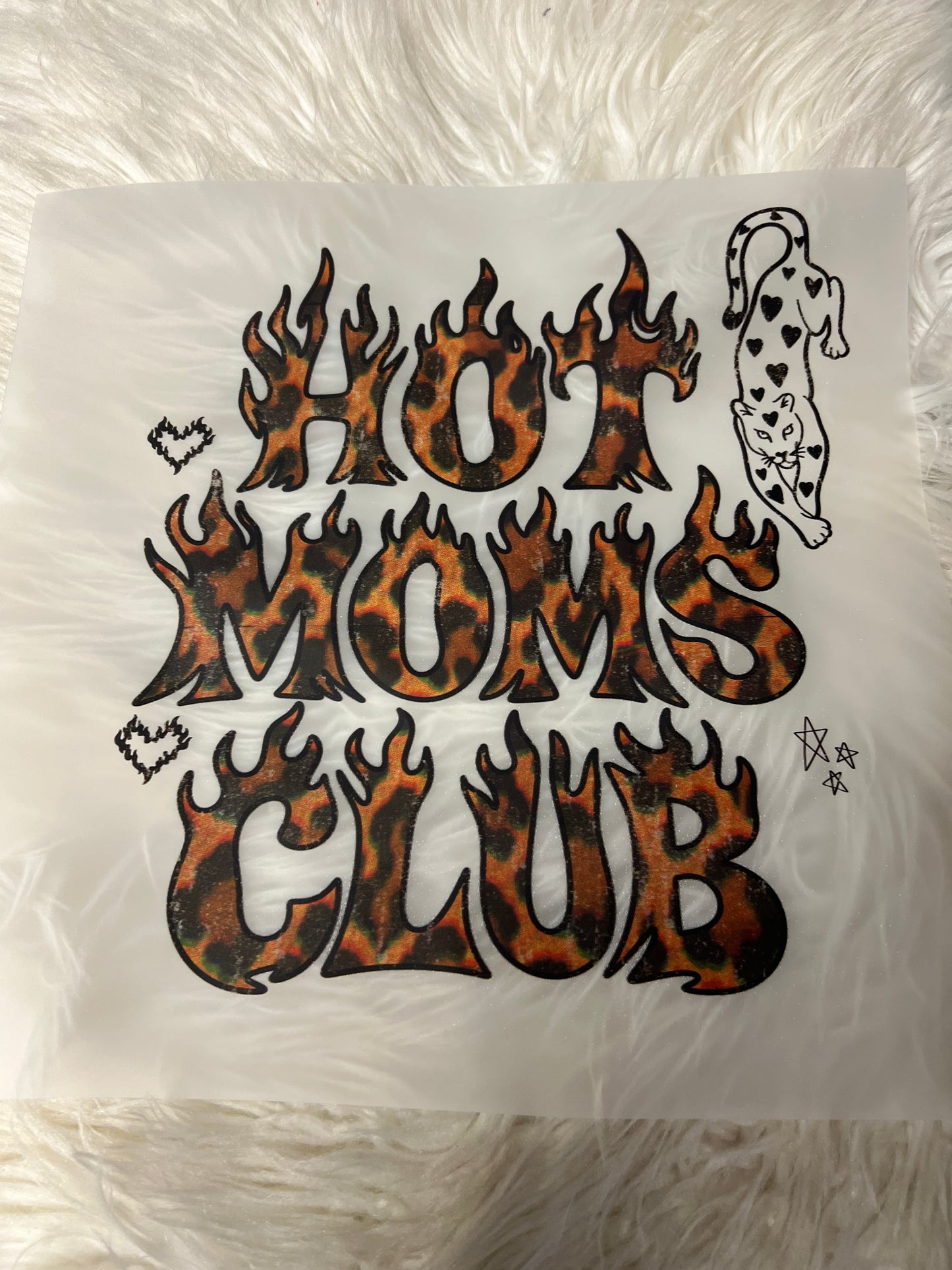 New DTF hot Moms club leopard 