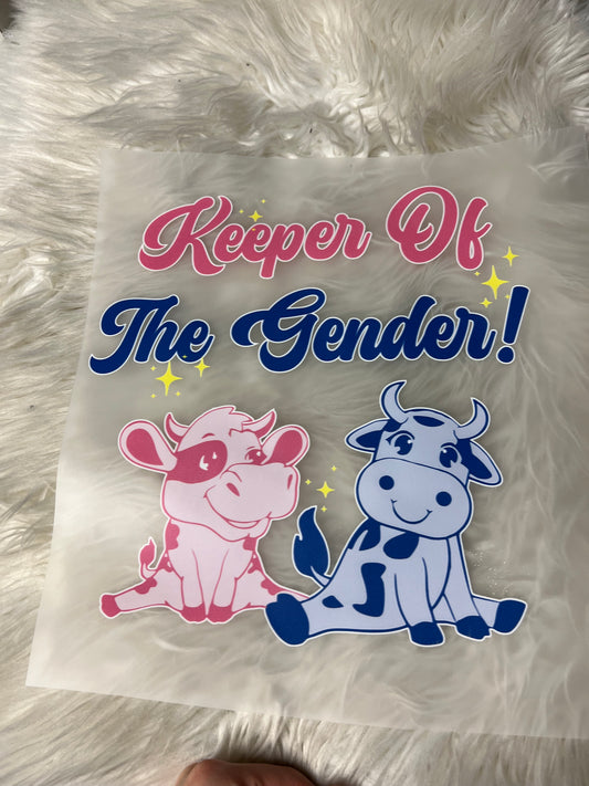 New  DTF keeper of the ginger, baby shower cow