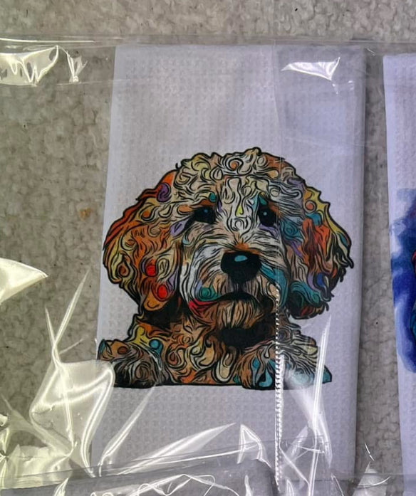 Decorative hand towel goldendoodle