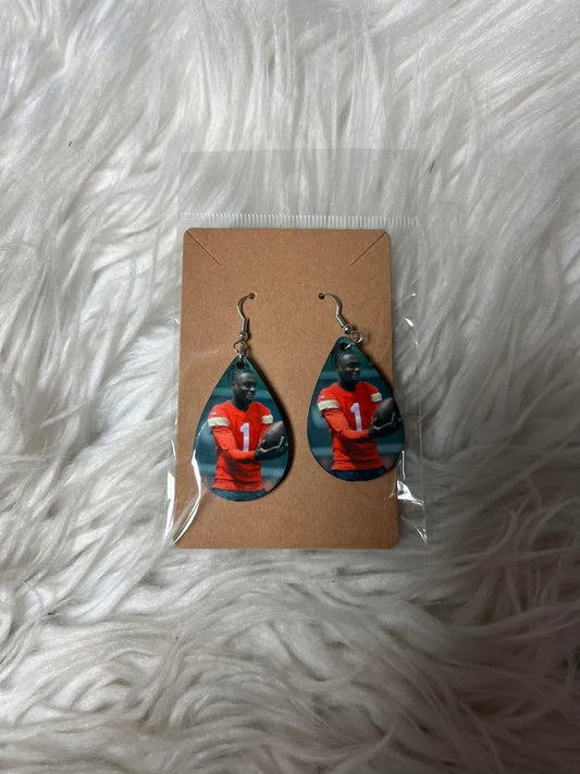 New football style earrings