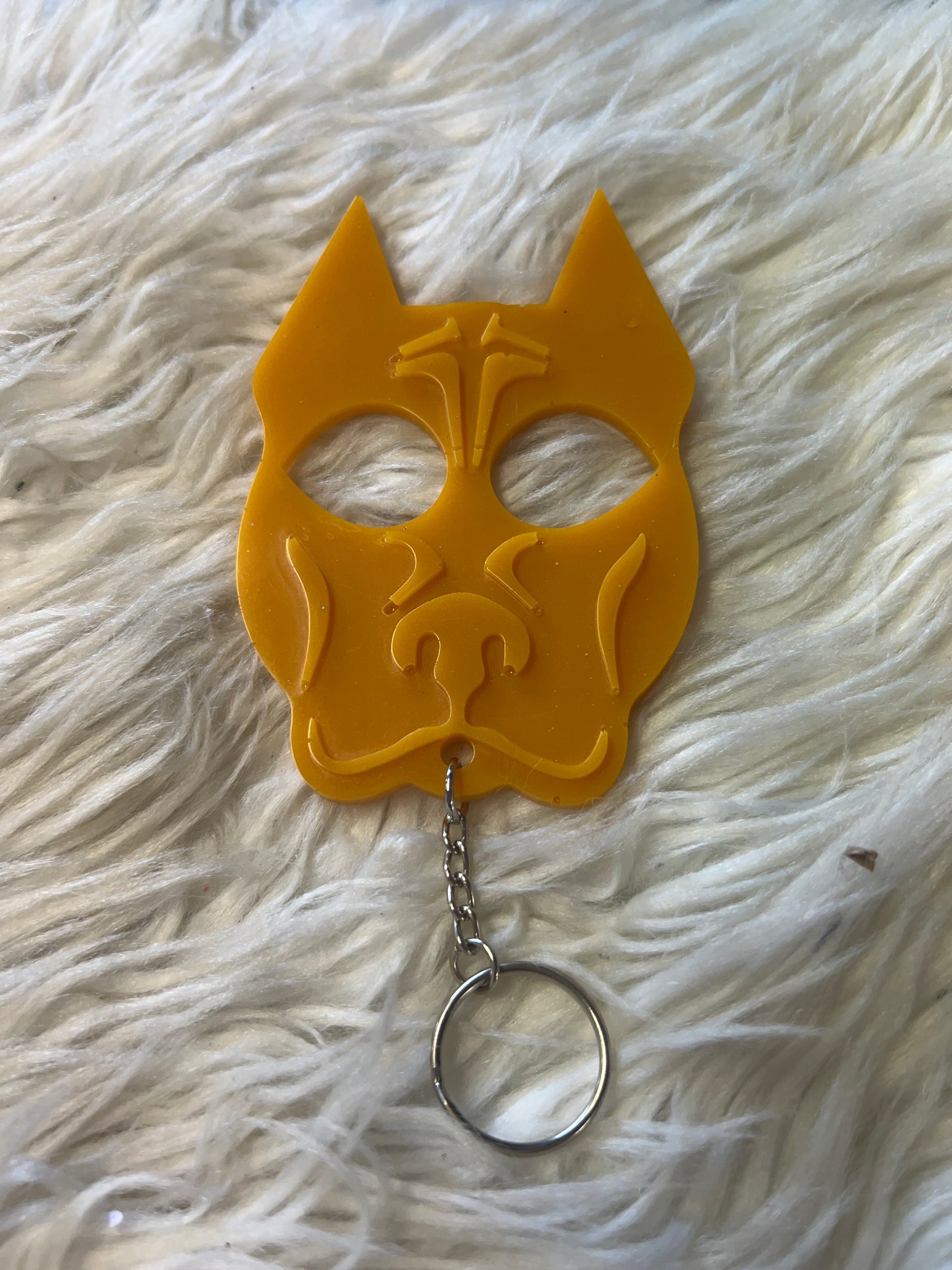 New self-defense resin keychain dog yellow