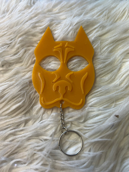 New self-defense resin keychain dog yellow