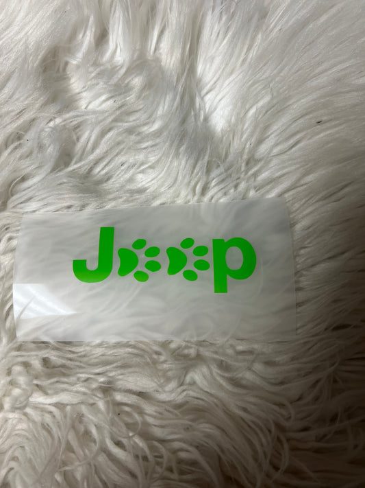 Paw print car vehicle decal lime green
