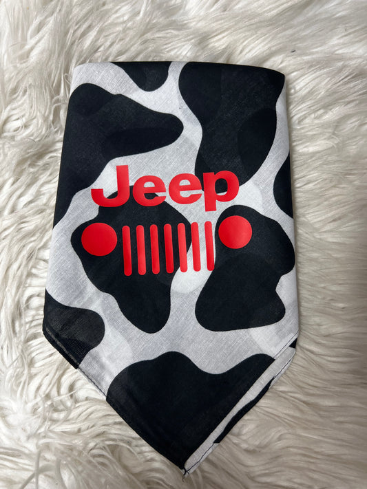 New dog bandanna cow with red