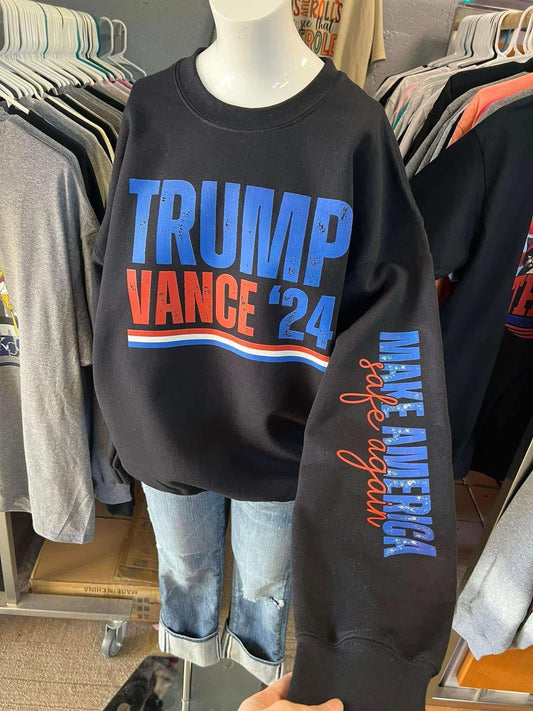 Brand new Gilded unisex crewneck sweatshirt make America safe again 47