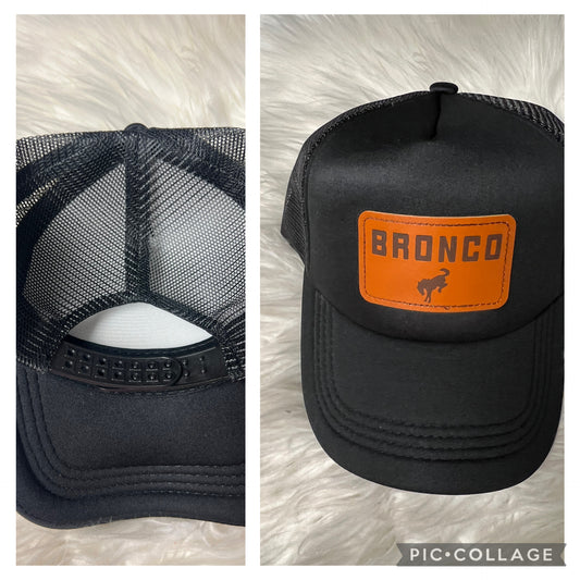 Brand new laser engrave patch hat bucking horse