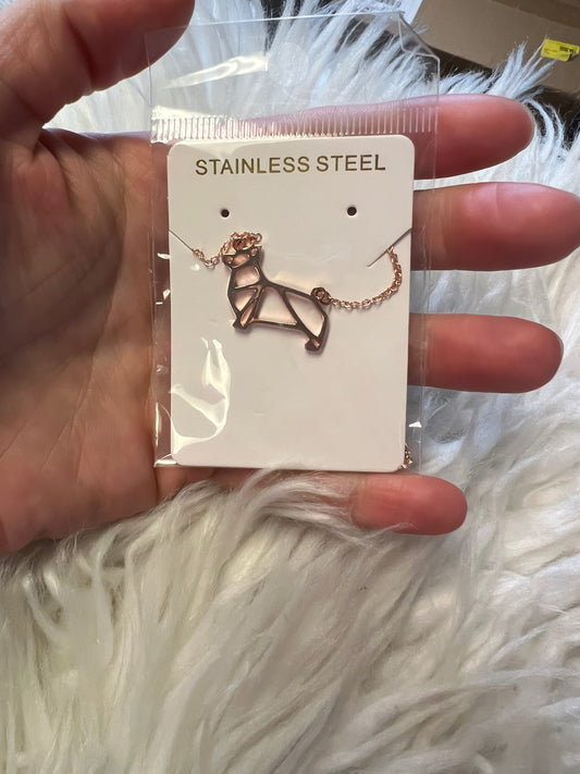 New corgi necklace rose gold color