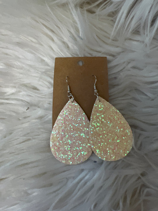 New faux leather  glitter earring