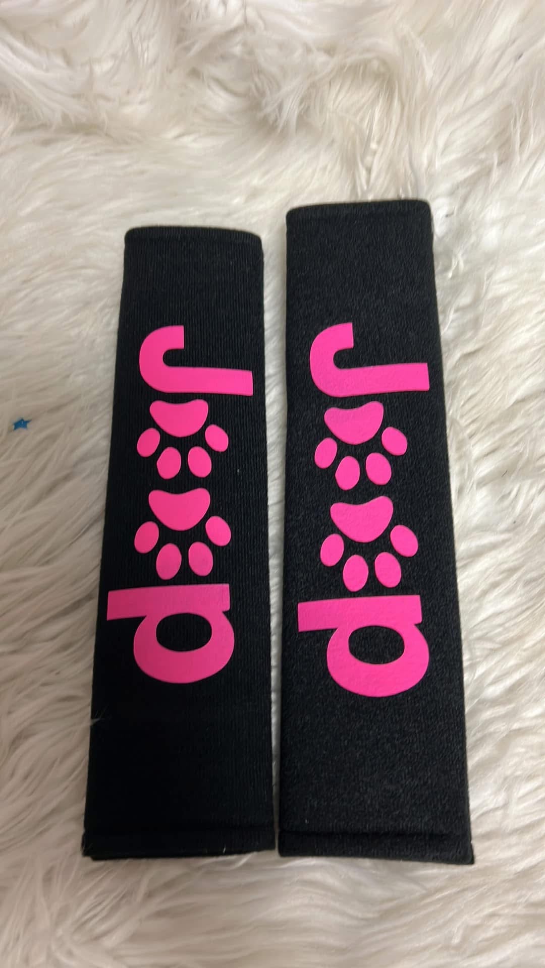 New seatbelt covers hot pink