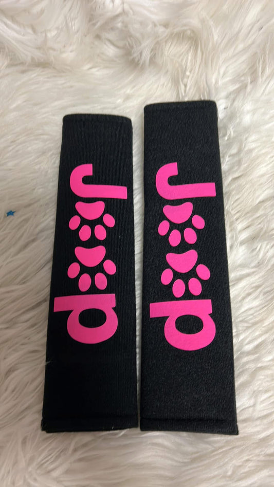 New seatbelt covers hot pink
