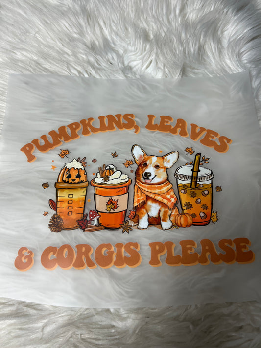 New DTF corgi Halloween pumpkin