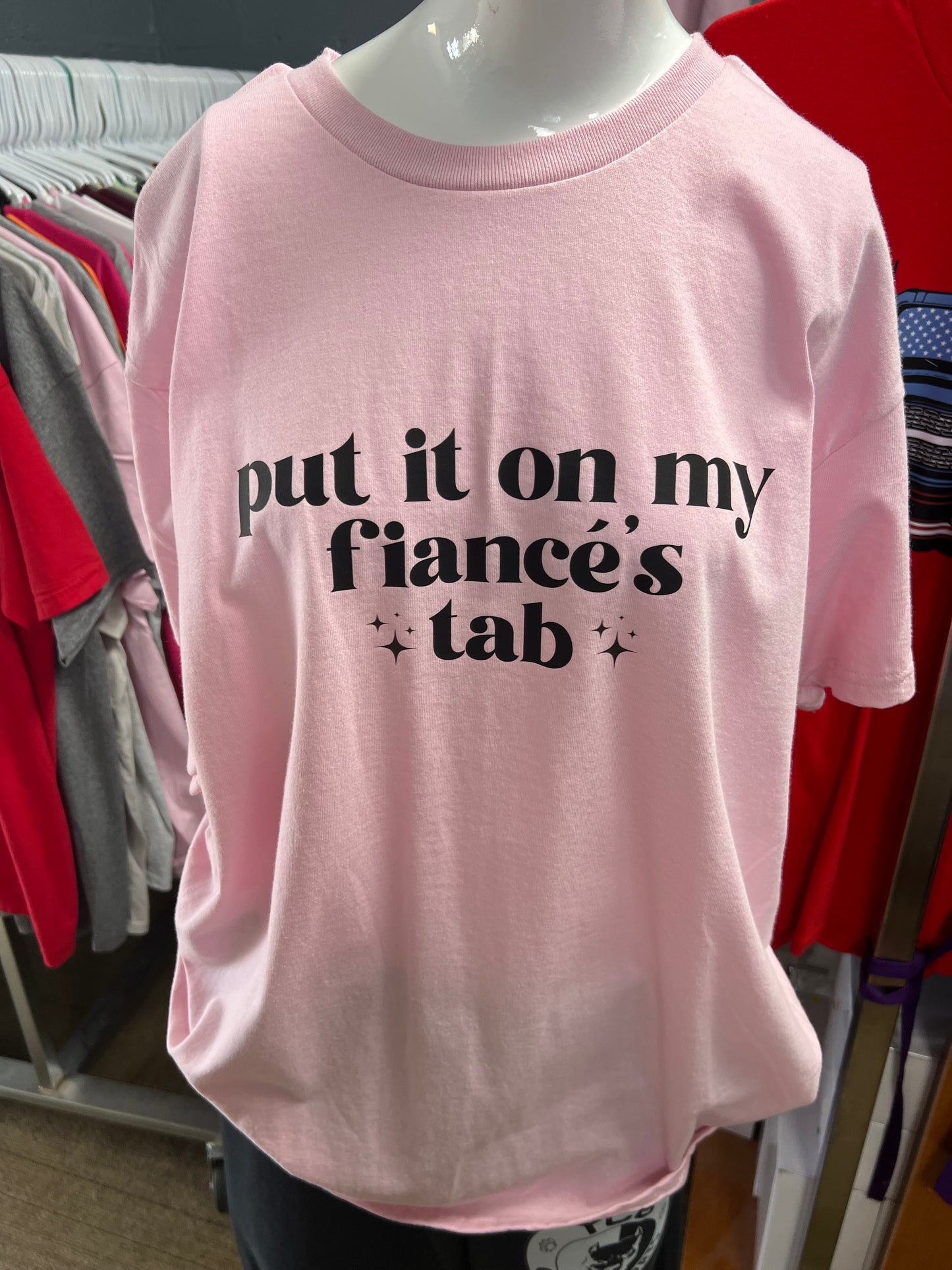 New unisex light pink  put it on my fiancé‘s tab